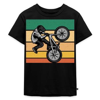 Vélo BMX - T-shirt Premium bio Enfant - noir - Devant - Mikhail (115cm)