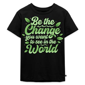 Jour de la Terre 22 avril : soyez le changement dans le monde - T-shirt Premium bio Enfant - noir - Devant - Mikhail (115cm)
