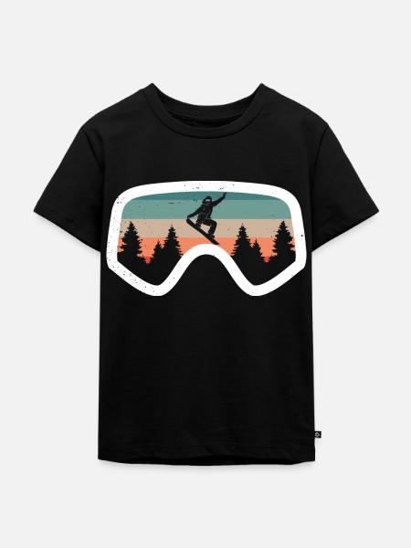 Ski Goggles - Kinder Premium Bio T-Shirt - Schwarz