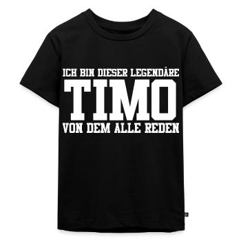Timo Name Design - Kinder Premium Bio T-Shirt - Schwarz - Vorne - Mikhail (115cm)