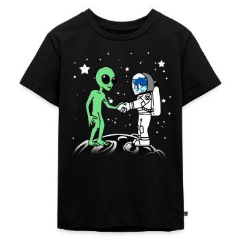 Astronaute Alien Cat Moon Planet Space - T-shirt Premium bio Enfant - noir - Devant - Mikhail (115cm)