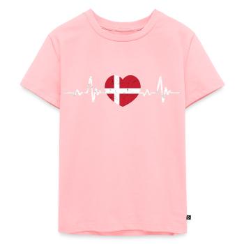 Danmark Football Denmark heart Danish flag - Kids Premium Organic T-Shirt - rose - Front - AI Model Kid Female (0cm)