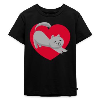 Sincèrement Chat Fête des mères Amoureux des chats Miaou - T-shirt Premium bio Enfant - noir - Devant - Mikhail (115cm)