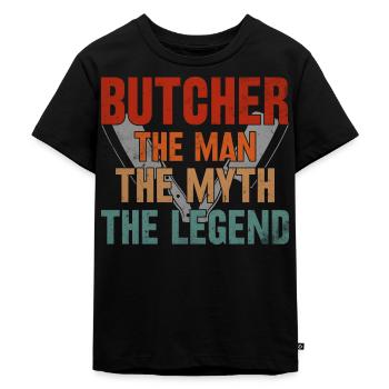 Metzger Legende Mythos Metzgerei - Kinder Premium Bio T-Shirt - Schwarz - Vorne - Mikhail (115cm)