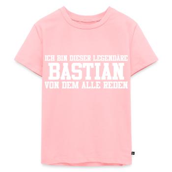 Bastian Name Design - Kinder Premium Bio T-Shirt - Rosa - Vorne - AI Model Kid Female (0cm)