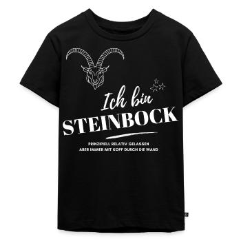 Ich bin Steinbock Sternzeichen Astrologie - Kinder Premium Bio T-Shirt - Schwarz - Vorne - Mikhail (115cm)