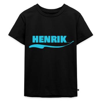 Étiquette nominative pour Henrik Nom Prénom - T-shirt Premium bio Enfant - noir - Devant - Mikhail (115cm)