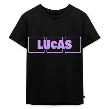Lucas - Kinder Premium Bio T-Shirt - Schwarz - Vorne - Mikhail (115cm)