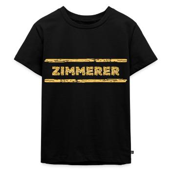 Zimmerer - Kinder Premium Bio T-Shirt - Schwarz - Vorne - Mikhail (115cm)
