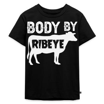 Délice de viande de steak de faux-filet - T-shirt Premium bio Enfant - noir - Devant - Mikhail (115cm)