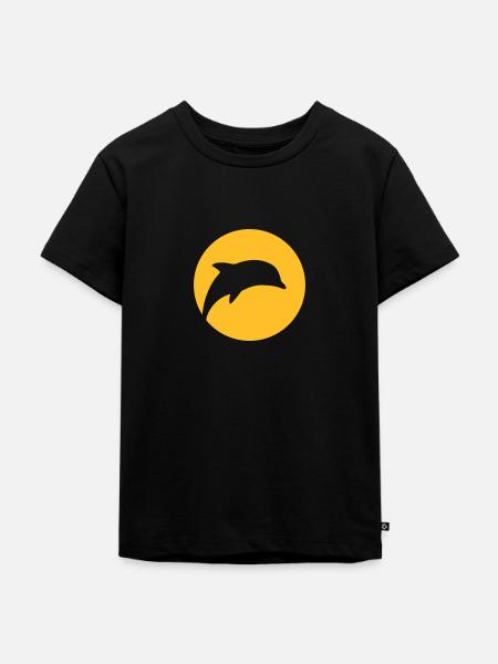 Dolphin In The Moonlight - Kinder Premium Bio T-Shirt - Schwarz