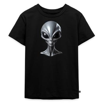 Real Alien Grey Extraterrestrial - Kids Premium Organic T-Shirt - black - Front - Mikhail (115cm)