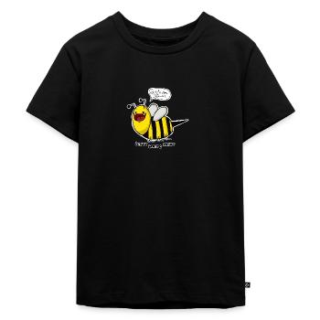 ICH BIN EINE BIENE MP - Kinder Premium Bio T-Shirt - Schwarz - Vorne - Mikhail (115cm)