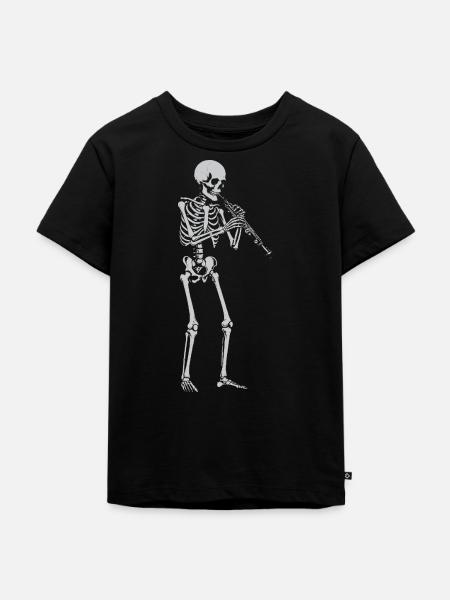Skeleton spielt Oboe - Kinder Premium Bio T-Shirt - Schwarz