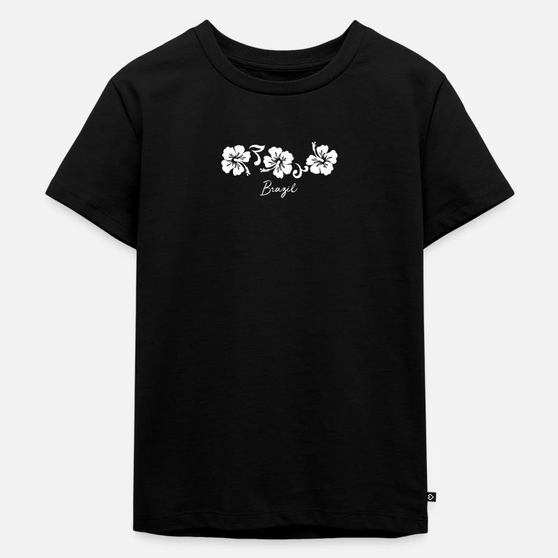 Fleur d’hibiscus du Brésil - T-shirt Premium bio Enfant - noir