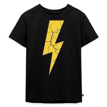 Blitz Blitzschlag Gewitter Strom Sturm - Kinder Premium Bio T-Shirt - Schwarz - Vorne - Mikhail (115cm)