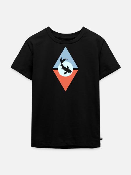 Koi Fisch Fischer - Kinder Premium Bio T-Shirt - Schwarz
