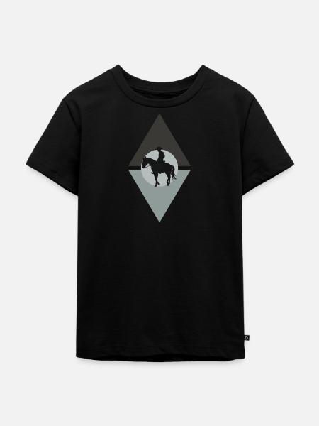 Cowboy Sattel Lasso - Kinder Premium Bio T-Shirt - Schwarz