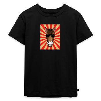 Riding Horse - Kids Premium Organic T-Shirt - black - Front - Mikhail (115cm)