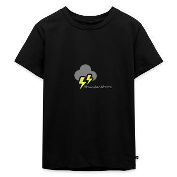 Weather, thunderstorm - weather, thunder storm - Kids Premium Organic T-Shirt - black - Front - Mikhail (115cm)