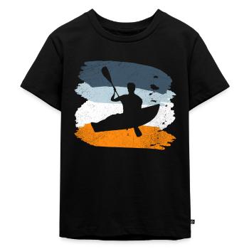 kanu kayak rudern - Kinder Premium Bio T-Shirt - Schwarz - Vorne - Mikhail (115cm)