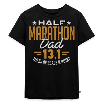 13.1 Shirt Halbmarathon Papa Läufer Geschenk - Kinder Premium Bio T-Shirt - Schwarz - Vorne - Mikhail (115cm)