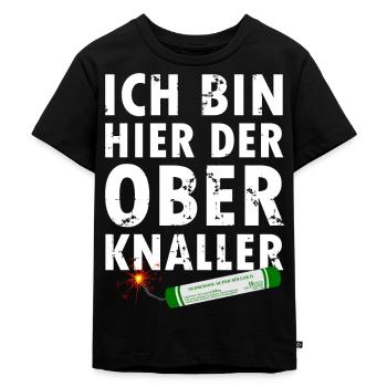 Pyro Feuerwerk Oberknaller - Kinder Premium Bio T-Shirt - Schwarz - Vorne - Mikhail (115cm)
