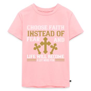 Christian - T-shirt Premium bio Enfant - rose - Devant - AI Model Kid Female (0cm)