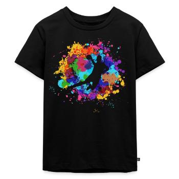 Handball - Kinder Premium Bio T-Shirt - Schwarz - Vorne - Mikhail (115cm)