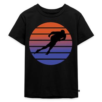 Speed skating - Kids Premium Organic T-Shirt - black - Front - Mikhail (115cm)