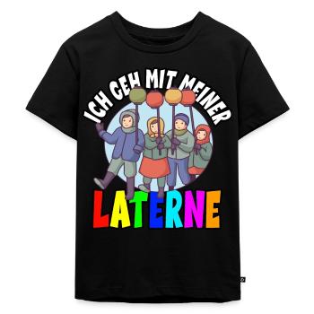 Laternenlauf Sankt Martin St Martin - Kinder Premium Bio T-Shirt - Schwarz - Vorne - Mikhail (115cm)