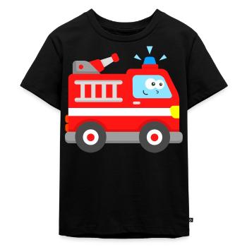 Feuerwehr - Kinder Premium Bio T-Shirt - Schwarz - Vorne - Mikhail (115cm)