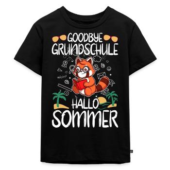 Goodbye Grundschule Hallo Sommer Grundschüler - Kinder Premium Bio T-Shirt - Schwarz - Vorne - Mikhail (115cm)