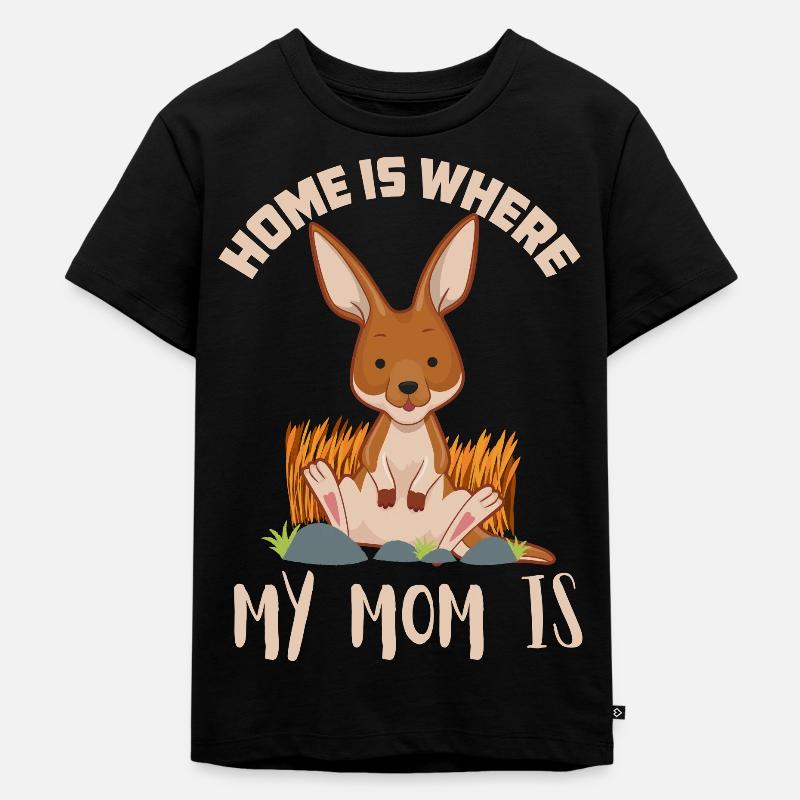 Känguru Baby - Kinder Premium Bio T-Shirt - Schwarz