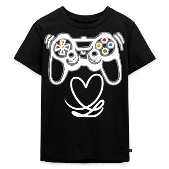 Spielkonsole Gamer Valentinstag Geschenk - Kinder Premium Bio T-Shirt - Schwarz - Vorne - Mikhail (115cm)