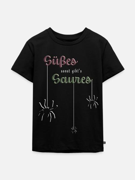 HALLOWEEN KONTRAST - Kinder Premium Bio T-Shirt - Schwarz