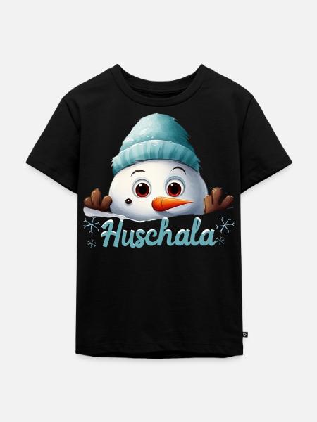 Huschala Kalt Winter fränkisch - Kinder Premium Bio T-Shirt - Schwarz