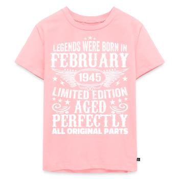 Legendär seit Februar 1945 - 79 Jahre alt - Kinder Premium Bio T-Shirt - Rosa - Vorne - AI Model Kid Female (0cm)