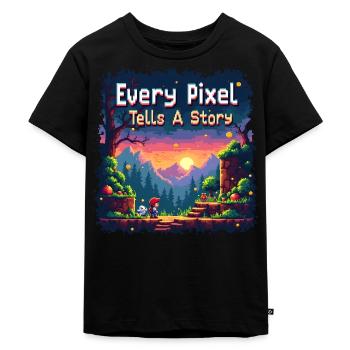 Every Pixel Tells a Story - Retro Gaming - Kinder Premium Bio T-Shirt - Schwarz - Vorne - Mikhail (115cm)