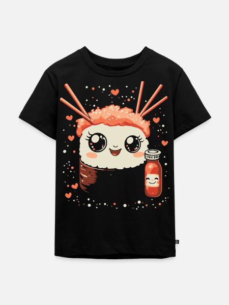 Sushi kawaii - Kinder Premium Bio T-Shirt - Schwarz