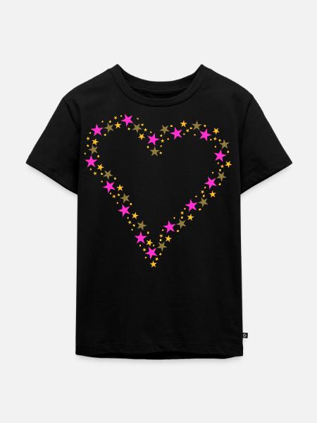 Konfettiherz - Kinder Premium Bio T-Shirt - Schwarz