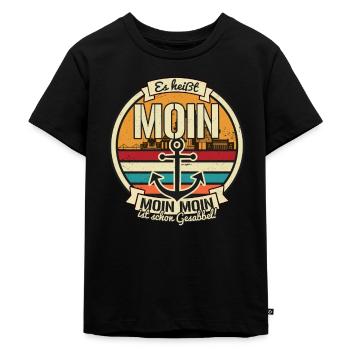 Es heißt Moin - Gesabbel Norddeutschland Norden - Kinder Premium Bio T-Shirt - Schwarz - Vorne - Mikhail (115cm)