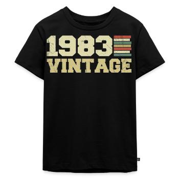 1983 Verjaardagscadeau 1983 Vintage 1983 Cadeau - Kinderen Premium Bio T-shirt - zwart - Voor - Mikhail (115cm)