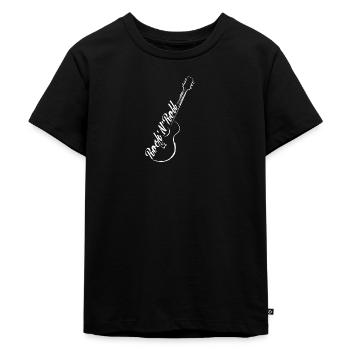 Rock n Roll Gitarre - Kinder Premium Bio T-Shirt - Schwarz - Vorne - Mikhail (115cm)