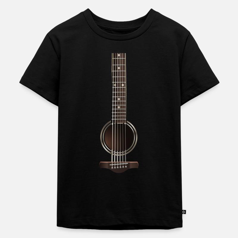 Gitarre, Gitarrist, Mann, Frau oder Kind - Kinder Premium Bio T-Shirt - Schwarz