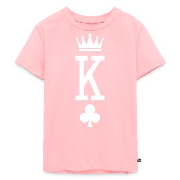 König der Karten (dunkel) - Kinder Premium Bio T-Shirt - Rosa - Vorne - AI Model Kid Female (0cm)