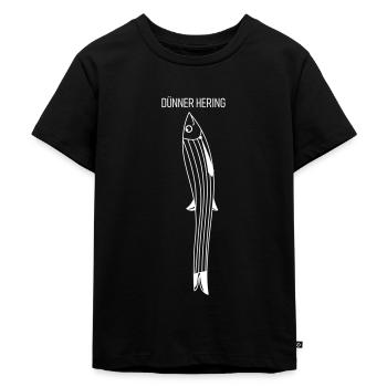 Dünner Hering (a) - Kinder Premium Bio T-Shirt - Schwarz - Vorne - Mikhail (115cm)