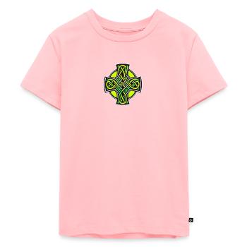 Croix celte - T-shirt Premium bio Enfant - rose - Devant - AI Model Kid Female (0cm)