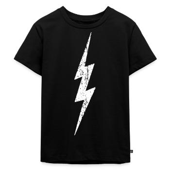 Lightning - Lightning Bolt - distressed - Kids Premium Organic T-Shirt - black - Front - Mikhail (115cm)
