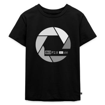 Camera Settings - Kids Premium Organic T-Shirt - black - Front - Mikhail (115cm)